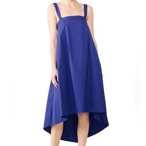 Elk Blue Tablier Cotton Boho Flowy Hi Low Dress Sz.2